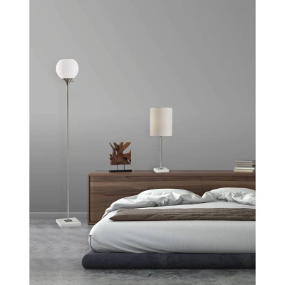 71" 3-way Fiona Torchiere Steel - Adesso 4 71" 3-way Fiona Torchiere Steel - Adesso - Image 2