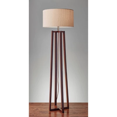 60" Quinn Collection 3-way Floor Lamp Brown - Adesso 3 60" Quinn Collection 3-way Floor Lamp Brown - Adesso