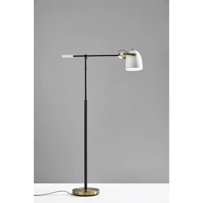 Casey Floor Lamp Black/White/Brass - Adesso 4 Casey Floor Lamp Black/White/Brass - Adesso - Image 2
