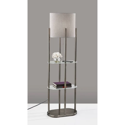 Norman Shelf Floor Lamp Silver - Adesso 3 Norman Shelf Floor Lamp Silver - Adesso
