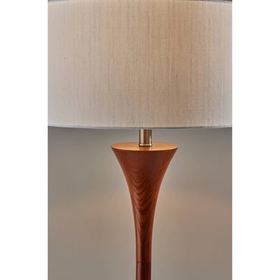 Rebecca Floor Lamp Walnut Rubberwood With Antique Brass Accent - Adesso 5 Rebecca Floor Lamp Walnut Rubberwood With Antique Brass Accent - Adesso - Image 3