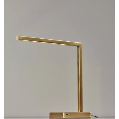 Aidan AdessoCharge LED Wireless Charging Desk Lamp (Includes LED Light Bulb) Antique Brass - Adesso 4 Aidan AdessoCharge LED Wireless Charging Desk Lamp (Includes LED Light Bulb) Antique Brass - Adesso - Image 2