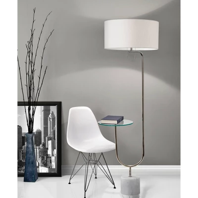 65" Sloan Shelf Floor Lamp Medium Silver - Adesso 3 65" Sloan Shelf Floor Lamp Medium Silver - Adesso