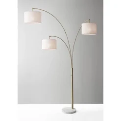 74" 3 Arm Bowery Arc Lamp Antique Brass - Adesso