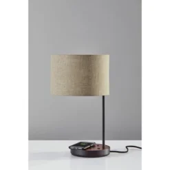 19.5" Oliver Charge Table Lamp Black - Adesso 14 19.5" Oliver Charge Table Lamp Black - Adesso -Adesso GUEST fd0ca723 076a 45e7 818a d77faac23fd1