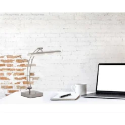 13" X 19" Esquire Desk Lamp (Includes LED Light Bulb) Silver - Adesso