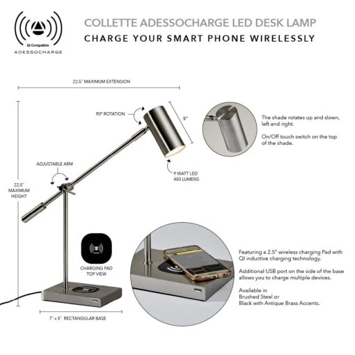 Collette Qi AdessoCharge LED Desk Lamp - Image 2